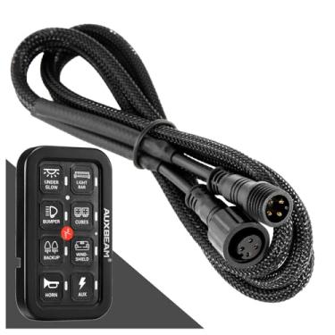 Imagem de Auxbeam Extensão de fiação para painel de interruptor de 8 gangues BA80, GA80, BB80, GB80, AR-800, RA80 XL, caixa controladora de linha de extensão de controlador de interruptor RA80, ATV, UTV, caminhão, reboque, ônibus, motorhome 10 metros