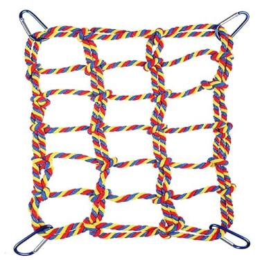 Imagem de IASINN Corda de escalada colorida para gaiola - Corda multicolorida de rato, rede, ponte e escada, acessórios de gaiola para animais pequenos como hamster, rato, pássaro, furão, porquinho-da-índia
