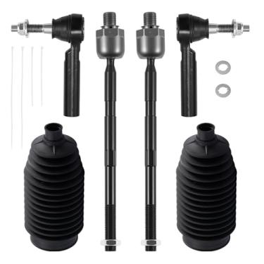 Imagem de BDFHYK Kit de terminais de haste de direção de 6 peças compatíveis com Chevrolet Traverse 2009-2017, 2*Inner-EV800572, 2*Outter-ES800286, 2*capa contra poeira