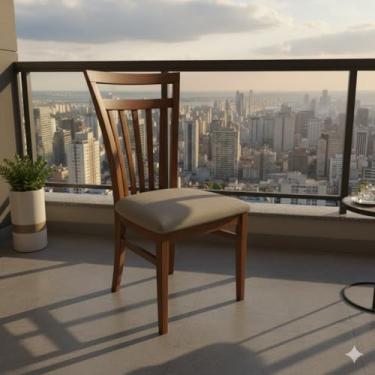 Imagem de Cadeira de Jantar em Madeira Maciça Estofada Larissa