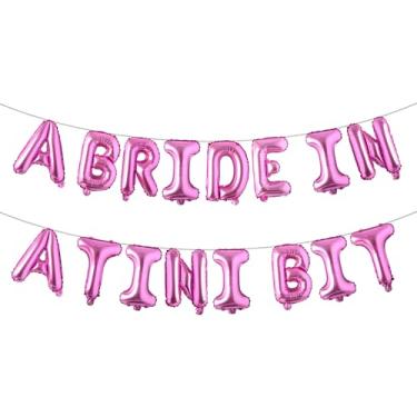 Imagem de A Bride in A Tini Bit Balões de letras para decoração de festa de despedida de solteira com tema de Martini Espresso (A BRIDE IN A TINI BIT Rose Red)