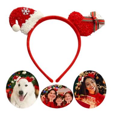 Imagem de QHQ-SHININGLIFI Tiara vermelha de Natal com lindo chapéu de Papai Noel e design de bota, faixa de cabelo festiva de pelúcia para mulheres e meninas, para festas de fim de ano, celebração de ano novo