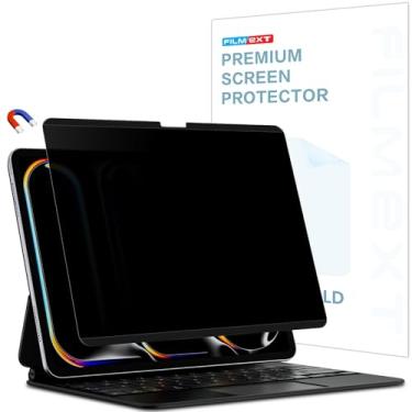 Imagem de Protetor de tela magnético de privacidade para iPad Pro 11 polegadas M5 M4 (6ª/5ª geração, 2025/2024), filtro de luz azul antiespião removível antiespião filme de privacidade preto
