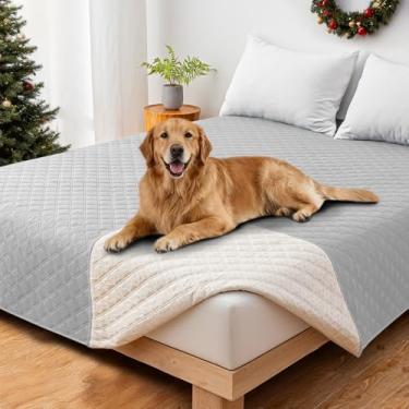 Imagem de CYCMACO Capas de sofá impermeáveis para animais de estimação, capa de cama de cachorro impermeável, cobertores macios antiderrapantes para cães, lavável, cobertor para cães grandes e gatos (203 x 203