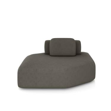 Imagem de Sofá Ilha Dakota Chaise 168cm Modulado Encosto Almofada Solta Veludo Marrom Escuro G33 - Gran Belo