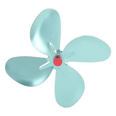 Imagem de 4 lâminas de ventilador de dissipação de calor de liga de alumínio, com parafusos de chave para acessórios de lareira de fogão a lenha