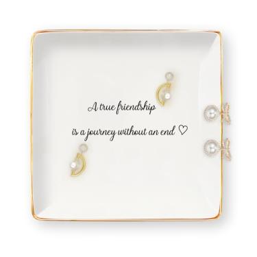 Imagem de Presentes para amigas e mulheres – Presentes de amizade para mulheres, anel de cerâmica, bandeja de joias, presente para melhores amigas, aniversário, Dia das Mães, Natal, Dia dos Namorados, presente