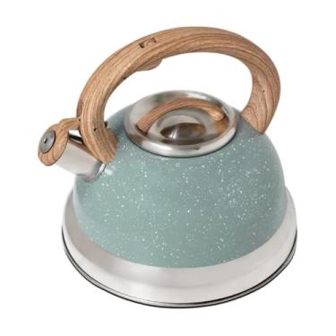 Imagem de Chaleira Bule Inox Compatível com Fogões de Indução com Apito Roma 2,7L - Vanilla, Verde e Inox, Ideal para Casas e Apartamentos Modernos(Verde)