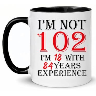 Imagem de Choinn Presentes de aniversário de 102 anos para mulheres e homens, 102 anos, presente de aniversário, caneca de café, ideias engraçadas de 1924 para presentes de aniversário de 102 anos - Dia dos