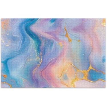 Imagem de Quebra-cabeça psicodélico de mármore moderno personalizado 500 peças impressão de arte animal adulto Prime puzzles família amantes presentes, 51 x 35 centímetros