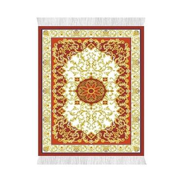 Imagem de 1 peça para porta-copos quadrada com borla, tapete de mesa antiderrapante de 10 x 8 cm para decoração de jantar vintage