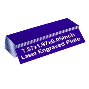 Imagem de PATIKIL Placas de nome em branco, placas de nome gravadas de 20 x 5 cm, placa de nome personalizada, placas de porta, etiquetas de mesa para escritório, sala de aula, azul escuro com letra branca, 15