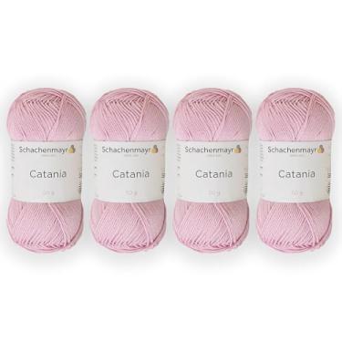 Imagem de 4 novelos/pacote Schachenmayr (SMC) Catania Originals Yarn, cada bola 50 g (125 m), 100% algodão mercerizado para fio de tricô e crochê, peso esportivo, 246 - rosa