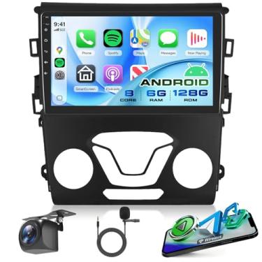Imagem de Rádio estéreo de carro 8 núcleos 6 GB + 128 GB Android 15 para Ford Fusion 2013-2019 para Ford Mondeo, Rimoody Wireless Carplay, Android, link de espelho automático, GPS WiFi, equalizador FM/AM/RDS 23
