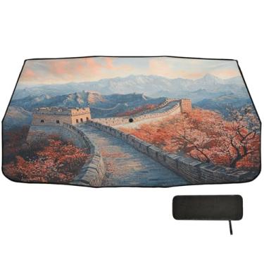 Imagem de Guarda-sol Great Wall Autumn Umbrella Para-brisa Protetor solar UV Protetor solar automotivo 147 x 75 cm Proteção solar interior automotivo