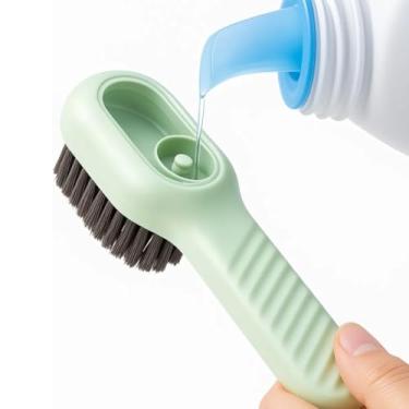 Imagem de Limpa Sapato, Escova Reservatório Profunda Multiuso Dispenser Detergente Tenis Adequado Para Calçados Como Tênis E Sapatos Casuais (Verde)