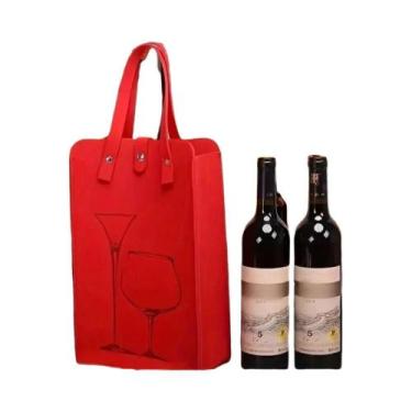 Imagem de Bolsa De Armazenamento Para Vinho Tinto Dupla Presente Bolsa De Feltro