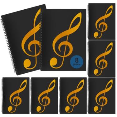 Imagem de Pasta de partitura, página de partitura 21 x 28 cm, suporte para partituras permite anotações, organizador de fichário de partituras em espiral de 40 páginas, armazenamento de partituras (pacote com
