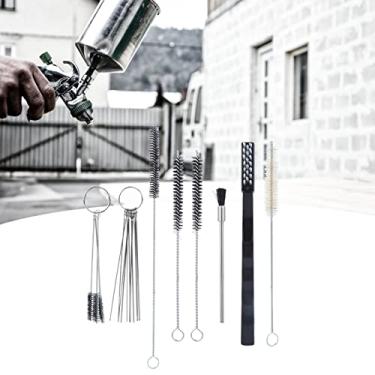 Imagem de Phefop Kit de Limpeza de Pistola de Pintura Conjunto de Limpeza de Pistolas de Pulverização, Kit de de Pistola de Pintura Limpador de Aerógrafo de Alimentação por Gravidade para Alimentação de