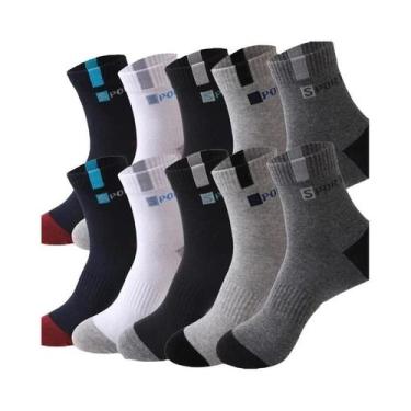 Imagem de Meias Esportivas Masculinas De Algodão Respirável, Macias, Estilo Snea