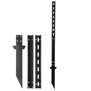 Imagem de Danoib Poste de sinalização de 1,5 m, estaca de sinalização de jardim resistente, resistente à ferrugem, vento e poeira, suportes de metal resistentes para estacionamento ou gramado de quintal para