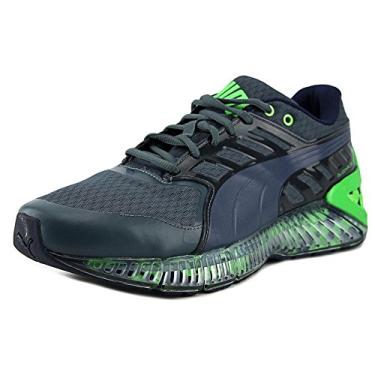 Imagem de PUMA Tênis de treino masculino Quickflex V2, Turbulência/Pavão/Verde fluorescente, 9
