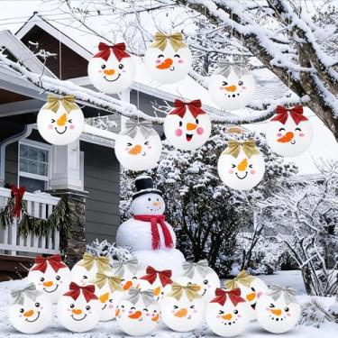 Imagem de Jenaai 24 bolas infláveis brancas de Natal, decorações, bolas infláveis de PVC de 24 cm, grandes enfeites de Natal infláveis ao ar livre, enfeites de inverno para pendurar no boneco de neve para Natal