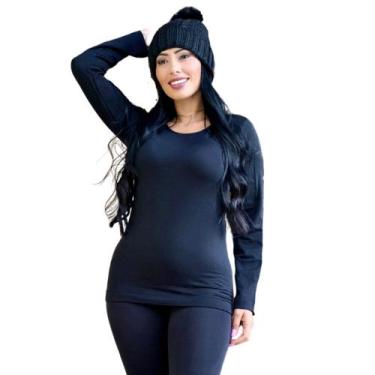 Imagem de Blusa Termica Peluciada para o Inverno Quentinha- c13 GIOVANA, Preto