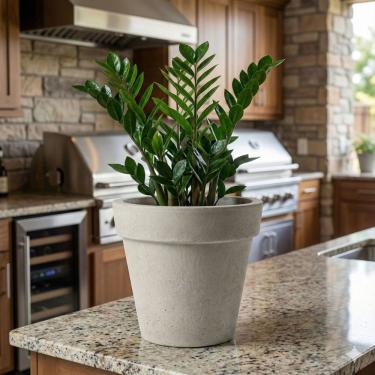 Imagem de Vaso Redondo 37cm Efeito Concreto Leve Decorativo - JVREC37