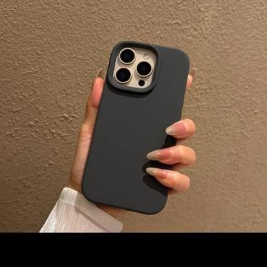 Imagem de Capa fosca macia em cores sólidas Candy para iPhone 14 15 16 Pro Max Plus 16e 11 12 13 com botões de controle da câmera (para iPhone 16 Pro Max/ShiMoHui)