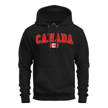 Imagem de Moletom Algodão Premium Casaco Blusa Moleton Canada - Nexstar, Preto, 