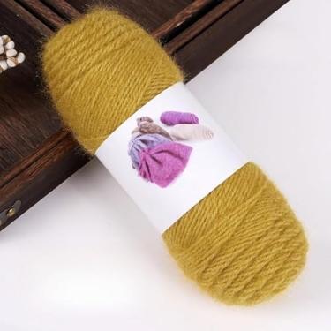 Imagem de novelos de lã de peso médio – fio de tricô macio brilhante para chapéus, cachecóis e xales, materiais de artesanato (amarelo)