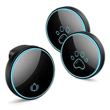 Imagem de Comsmart Campainha inteligente sem fio para cães, campainha para treinamento de animais de estimação, comunicação para sair de casa, pressione o botão com 38 melodias, 4 níveis de volume, flash LED (1