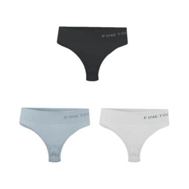 Imagem de Conjunto De 3 Calcinhas Sem Costura De Cintura Alta Para Mulheres FINE