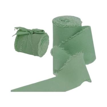 Imagem de Fita De Seda Chiffon Satin Com Bordas Desfiadas Feita À Mão 5M Para Co