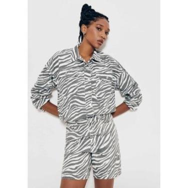 Imagem de Bermuda Feminina De Sarja Animal Print Hering + Livia-Feminino