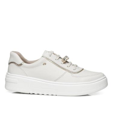 Imagem de Tênis Pegada Feminino em Couro Milk 213107-03-Feminino