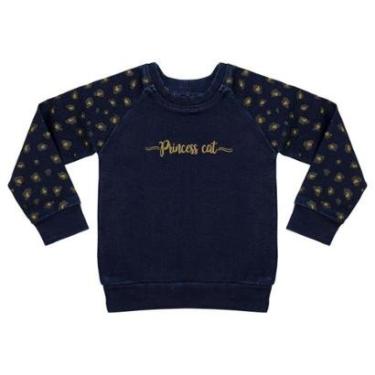 Imagem de Blusão Infantil Look Jeans Moletom Jeans - UNICA - 01-Feminino