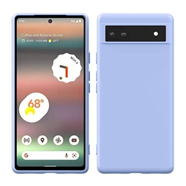 Imagem de Feitenn Capa para Pixel 6A 5G 2022, capa de silicone de borracha líquida macia premium [forro de microfibra][à prova de choque][fino e leve] Capa protetora para Google 6A 5G (roxo)
