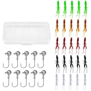 Imagem de Kit de Iscas Pesca Macia 35 Peças Isca Artificial Silicone com Caixa e Anzóis Jig Crank para Peixes Água Doce Salgada Bass Reutilizável Alta Mordida - Aba Animada Vibra Atrair