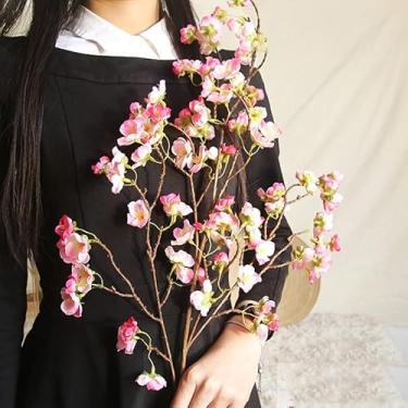 Imagem de Flor de Flor de Cerejeira Artificial Estilo Chinês de 97 Cm, Flor Decorativa Em Flor de Ameixa Inspirada No INS para Decoração de Casa e Casamento, Arranjo Floral Falso MW38958