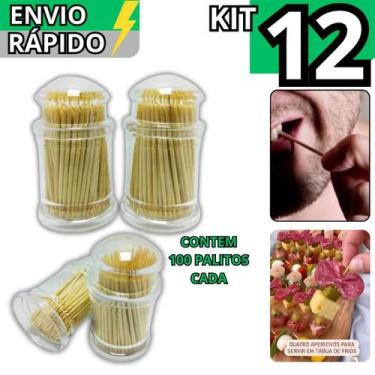 Imagem de Kit 12 Paliteiros em Acrílico com 100 Palitos Cada Petiscos Restaurant