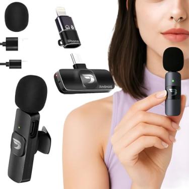 Imagem de Microfone Sem Fio Lapela para Smartphone - Conexão USB-C e Lightning - Compatível iPhone/Android/PC