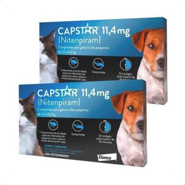 Imagem de 2 Capstar Antipulgas Gatos Cachorro Ate 11kg Envio Imediato - Elanco