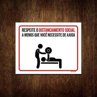Imagem de Kit 3 Placas Higiene Distanciamento Social Academia