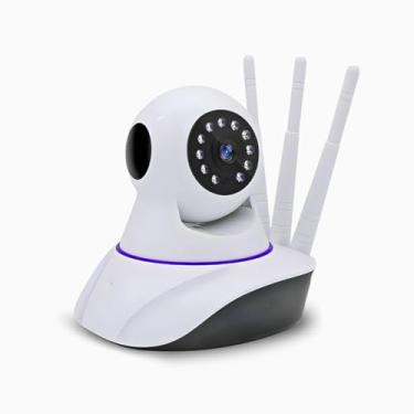 Imagem de Câmera IP Sem Fio 360° HD Wifi, Visão Noturna, Alarme, 3 Antenas, Monitoramento Segurança