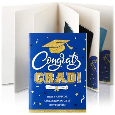 Imagem de Eaasty Porta-cartões de presente de graduação Class of 2026 Grad Gift Card Cashholder First Year of College Survival Kit para decorações de festa de formatura recém-formados (Parabéns)
