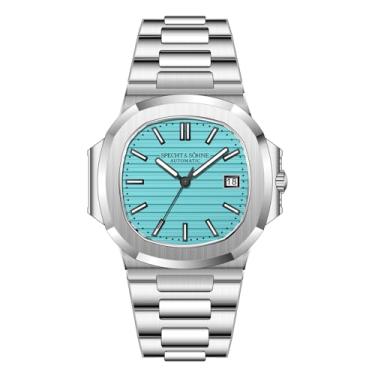 Imagem de SPECHT&SOHNE Relógios automáticos masculinos japoneses Miyota 8215 relógio mecânico aço inoxidável safira à prova d'água, Cor azul claro