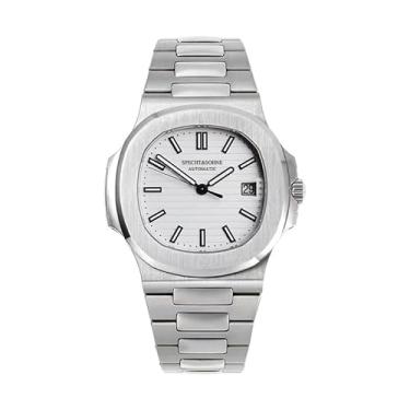Imagem de SPECHT&SOHNE Relógios automáticos masculinos japoneses Miyota 8215 relógio mecânico aço inoxidável safira à prova d'água, Prateado - Branco