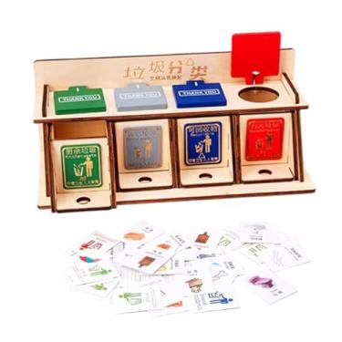 Imagem de HLS maoyi Brinquedo Educativo de Madeira Montessori 1 Conjunto para Classificação de Lixo, Jogo Divertido de Aprendizagem para Promover a Consciência Ambiental e Habilidades Manuais